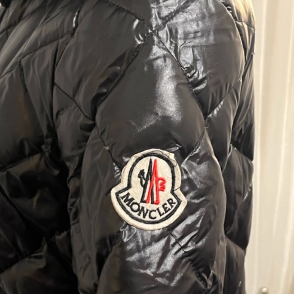 Faux Moncler long down jacket size S